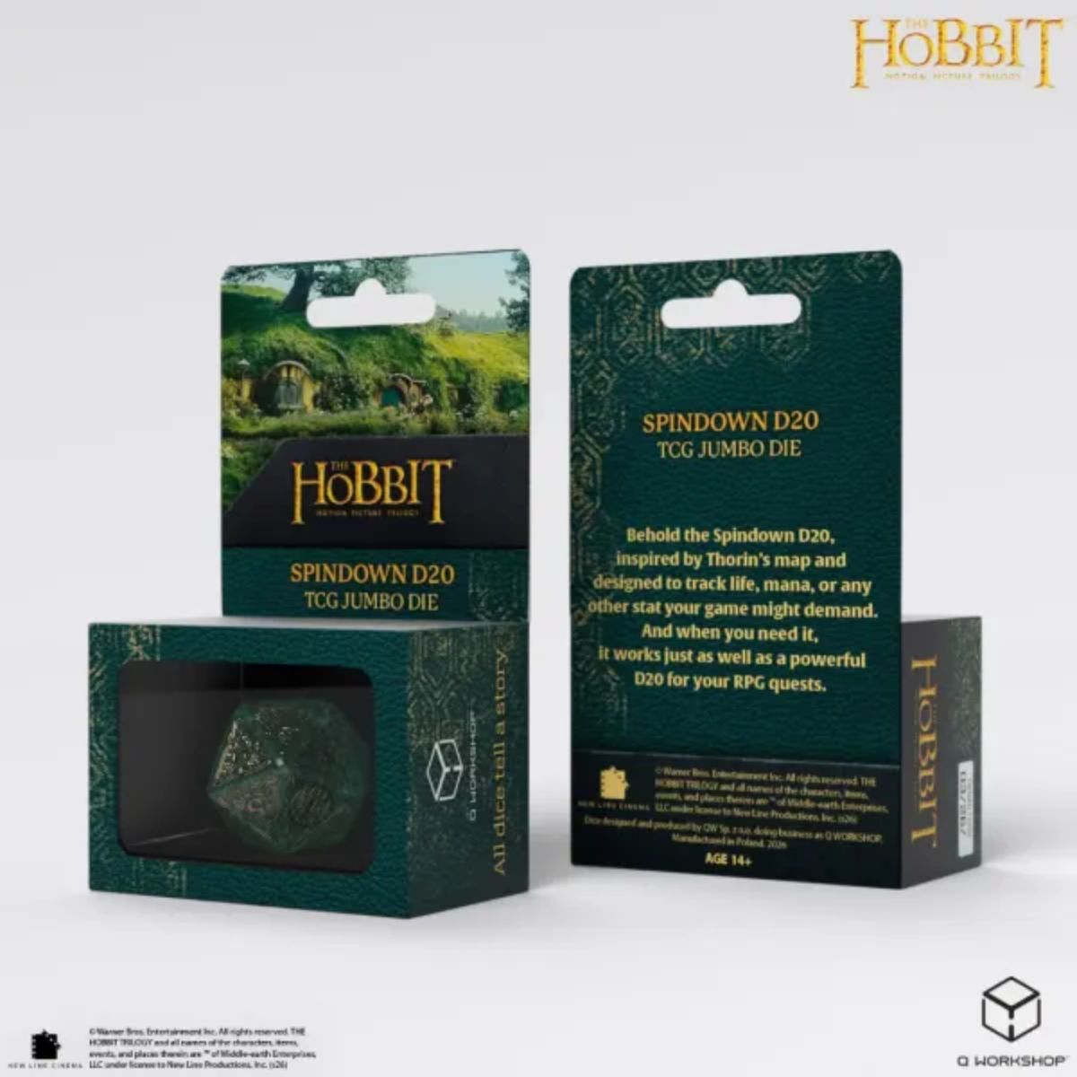 Q-Workshop Verdant TCG Jumbo Die The Hobbit Spindown D20