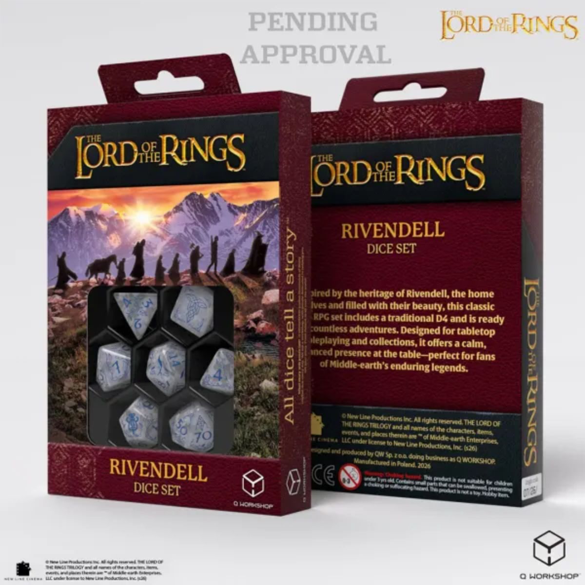 Q Workshop Stone Rivendell The Lord Of The Rings Dice Set