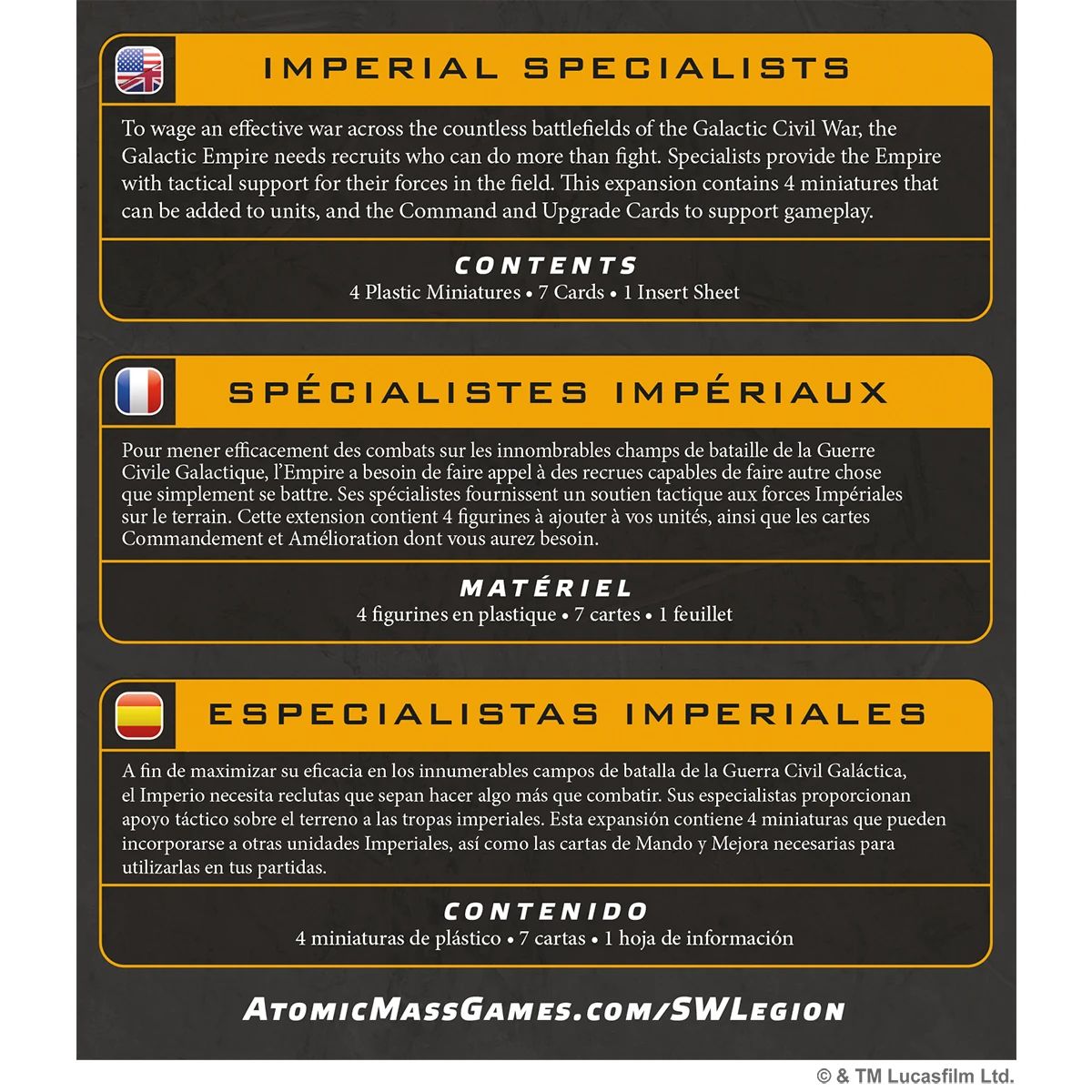 Star Wars Legion - Imperial Specialists