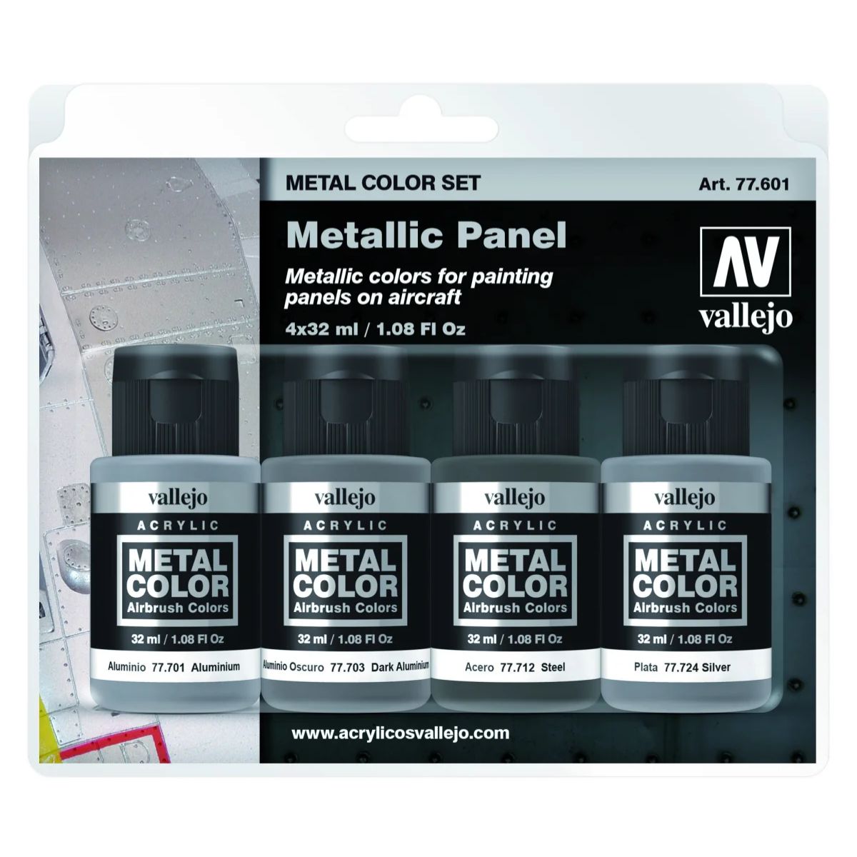 Vallejo Metal Color Metallic Panel Set (4)