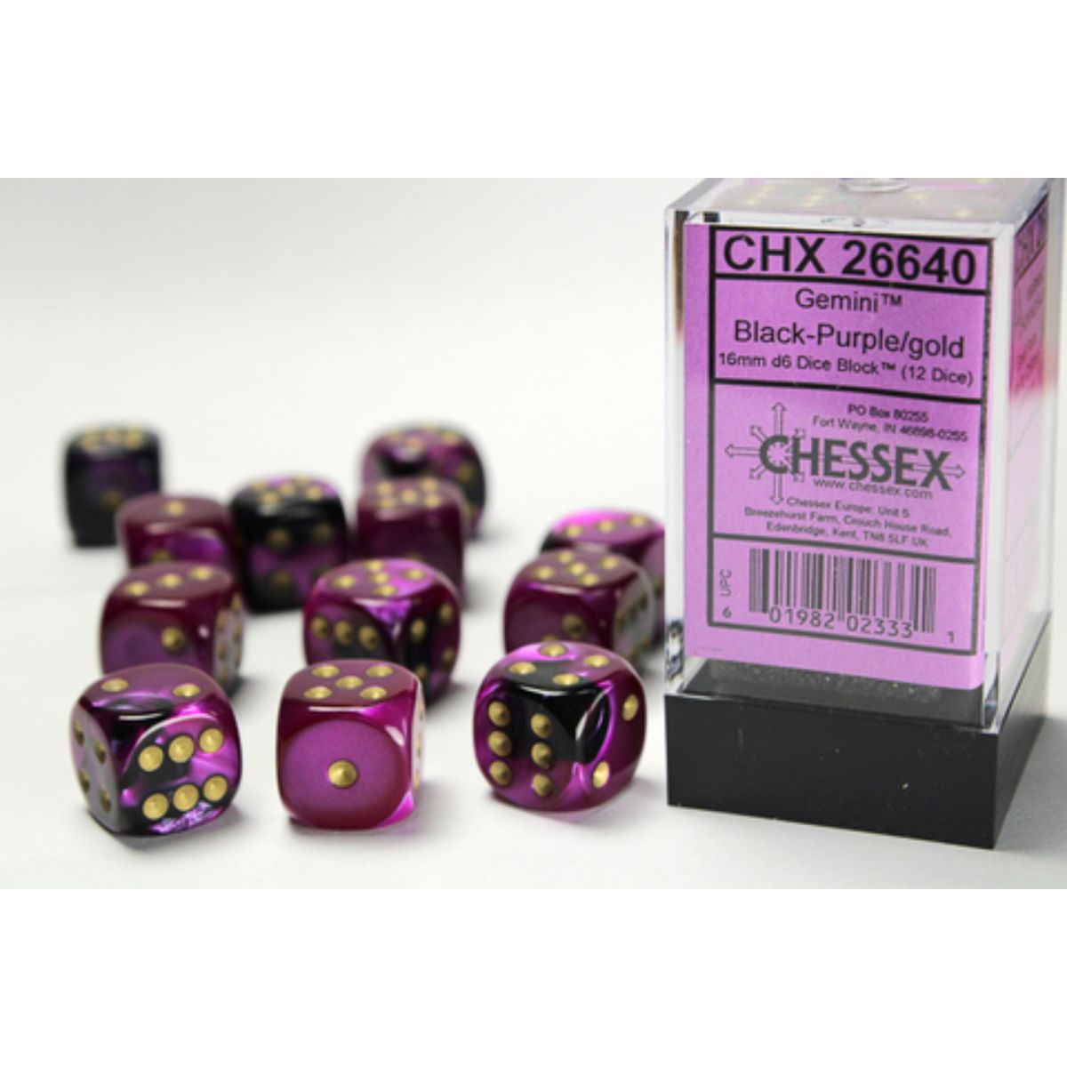 Chessex Gemini W6x12 Black-Purple/Gold