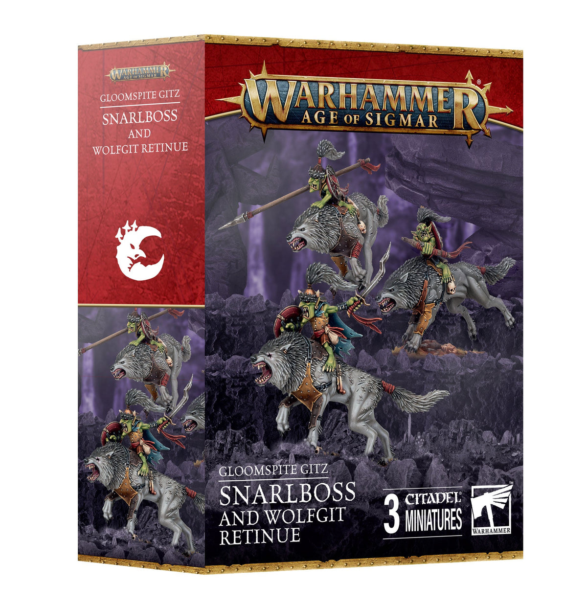 Warhammer Age of Sigmar Gloomspite Gitz Snarlboss and Wolfgit Retinue