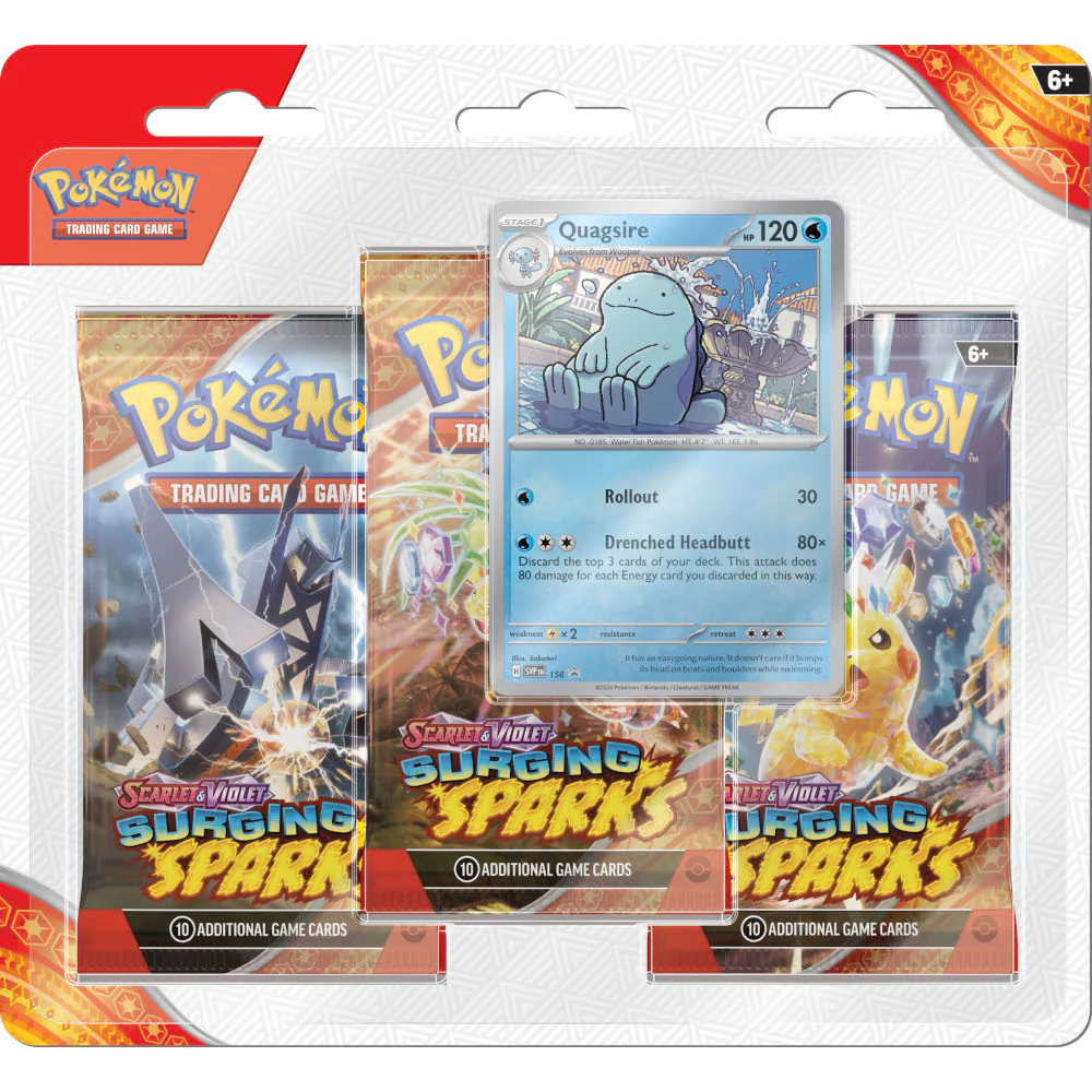 Pokémon -  Scarlet & Violet Surging Sparks 3-Pack Blister Quagsire - EN